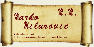 Marko Milurović vizit kartica